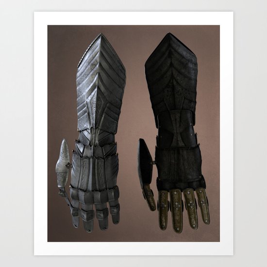Ornamented Gauntlets Art Print