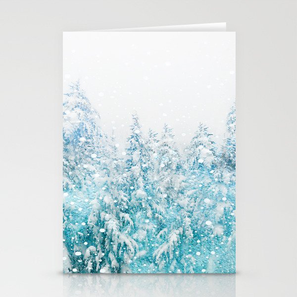Snowy Pines Stationery Cards