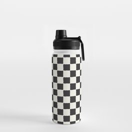 Checkered Black and Natural (small) Water Bottle