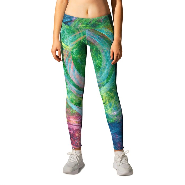 Chaotic colorful background Leggings