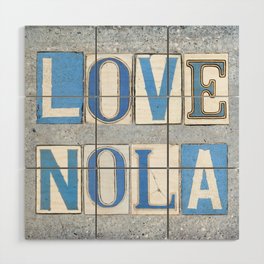 Love NOLA New Orleans Street Sign Tiles Word Art Print Louisiana Cajun French Quarter Wood Wall Art