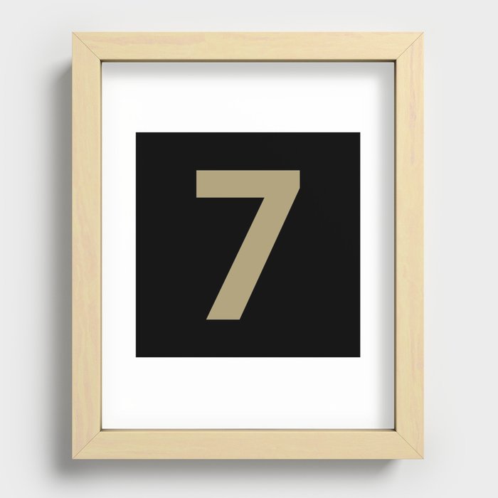 Number 7 (Sand & Black) Recessed Framed Print