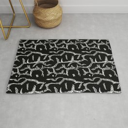 Seamless Brain - White on Black Area & Throw Rug