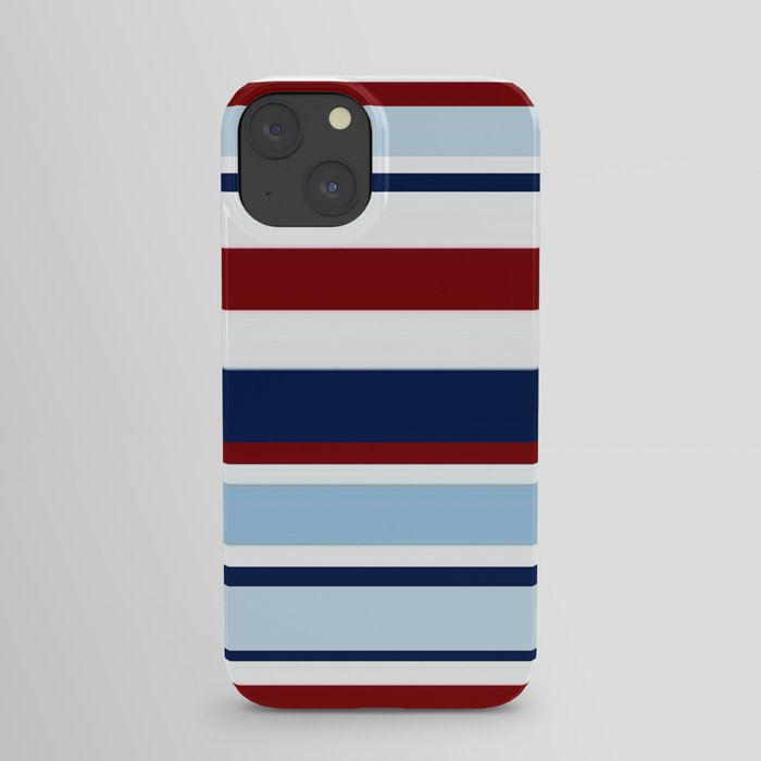 Nautical Stripes - Blue Red White iPhone Case