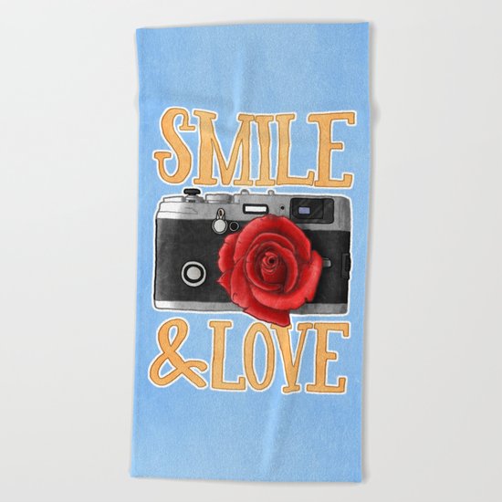 Smile and Love Beach Towel