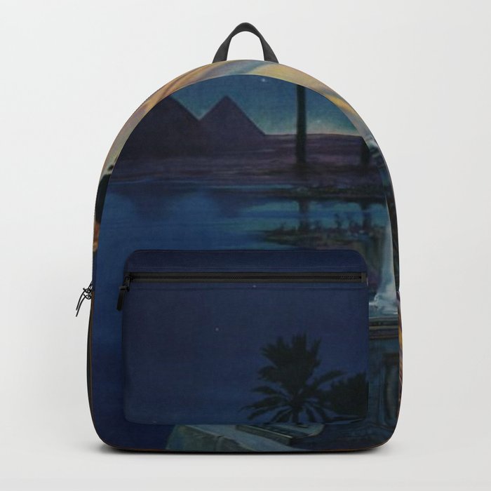 Melody of Ancient Egypt Art Deco romantic female figure by the River Nile painting by Henry Clive Backpack by Astrid Arkhangelsky Society6