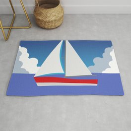 Sailing in clouds Rug