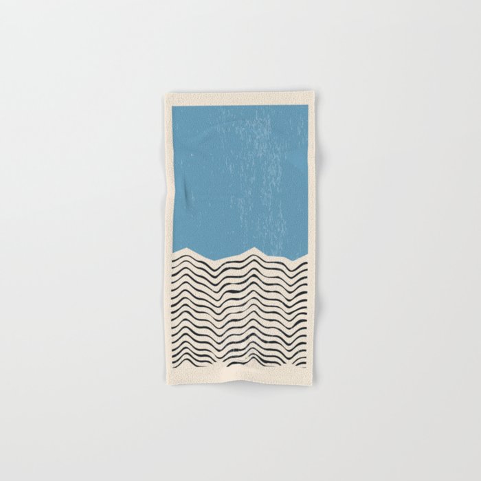 Mid Century Modern Minimalist Blue Waves Rothko Inspired Color Field With  Lines Geometric Style Hand & Bath Towel by EnShape | Society6