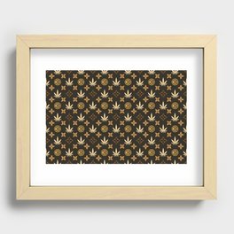 Marijuana tile pattern. Digital Illustration background Recessed Framed Print
