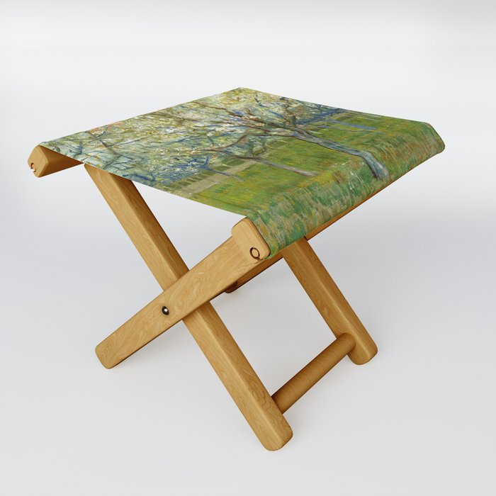 Vincent van Gogh "The Pink Orchard - Orchard with Blossoming Apricot Trees" Folding Stool