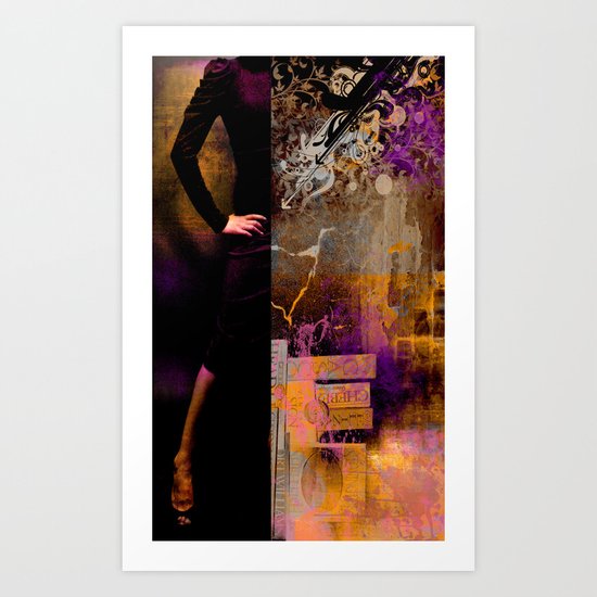 CHAOS WOMAN - Composing with vector design and photo manip Art Print
