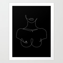 Nude Boobs in black Art Print