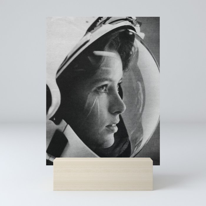 NASA Astronaut, Anna Fisher, black and white photograph Mini Art Print