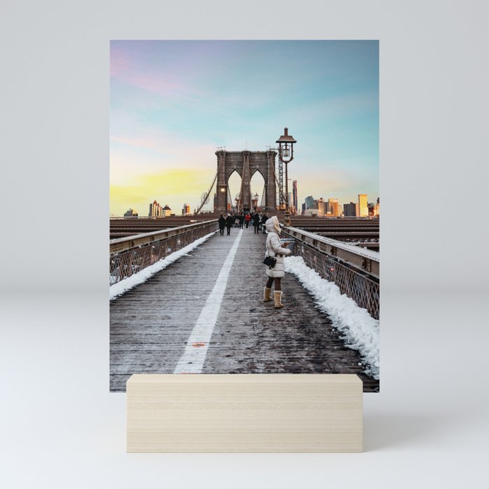 Brooklyn Bridge Sunset Mini Art Print