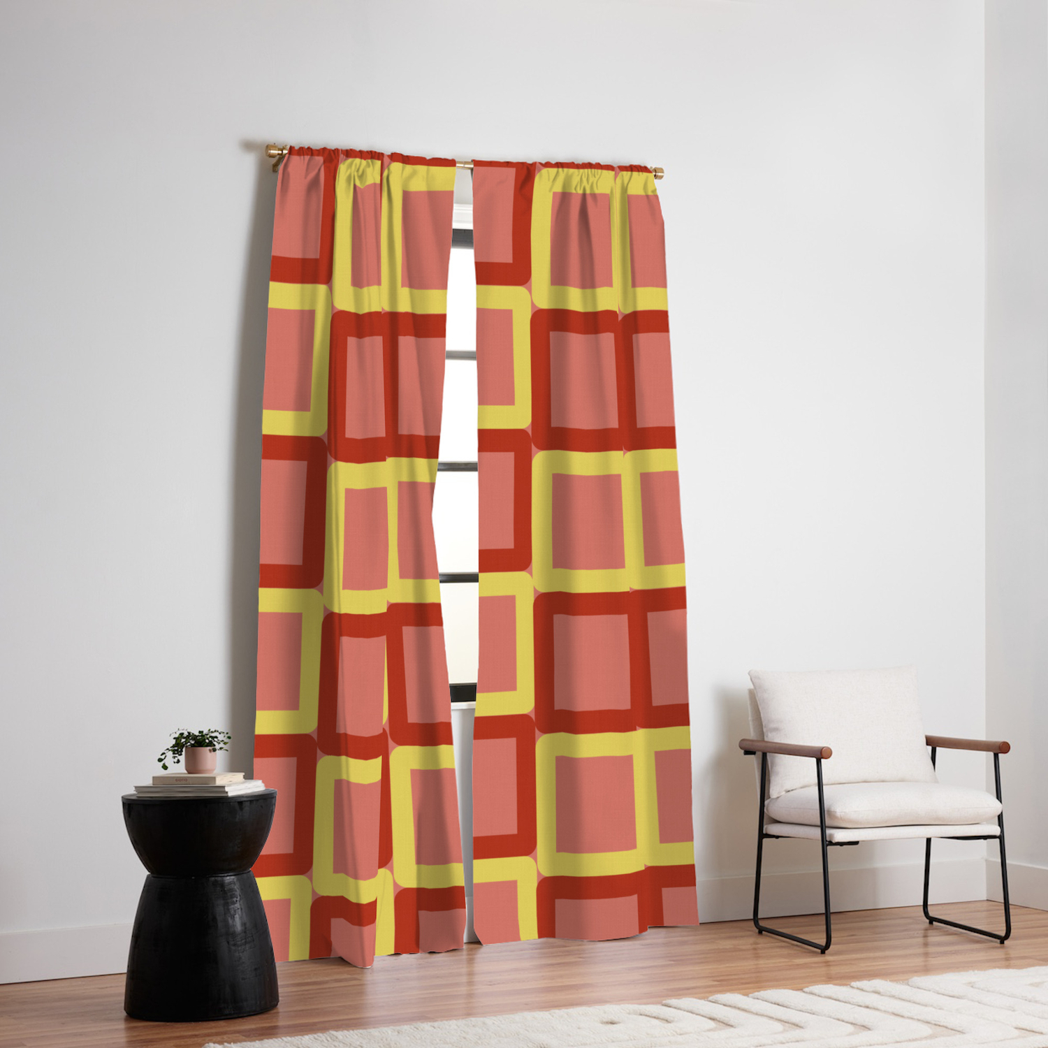 60s Fabric Modern Fabric Modern Colors Blackout Curtain By Layla