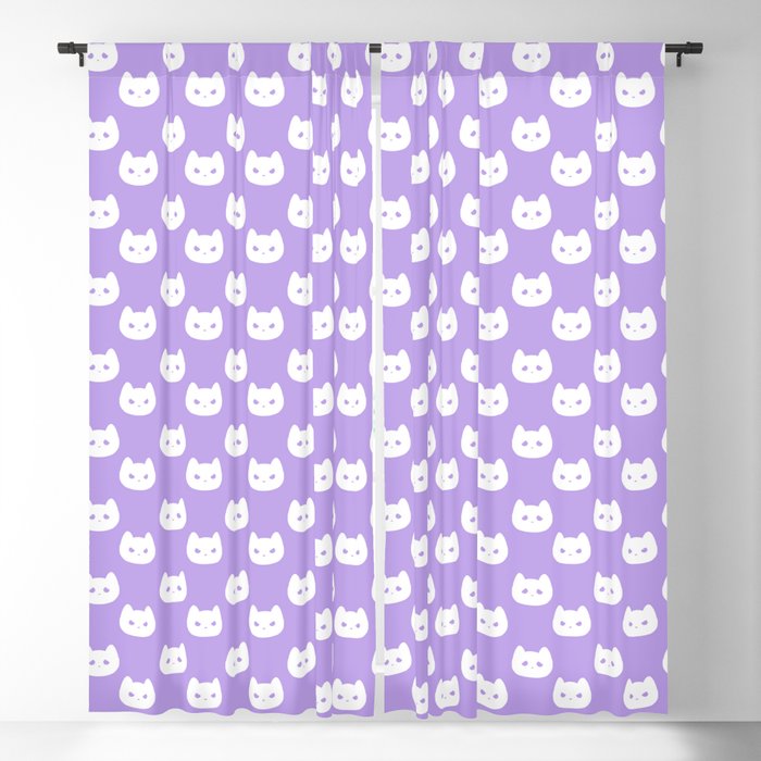 Kitty Dots in Purple Blackout Curtain