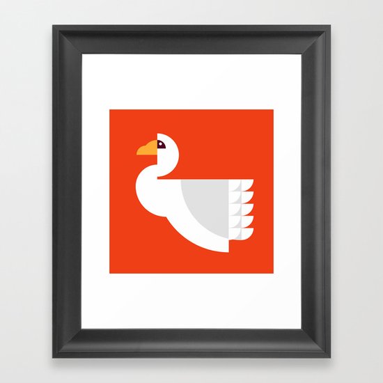 Geometric swan Framed Art Print