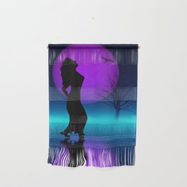 violet moon and dancing woman Wall Hanging