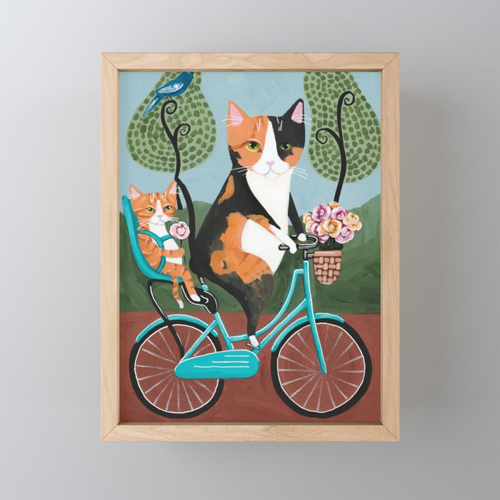 Mother's Day Bicycle Ride Framed Mini Art Print