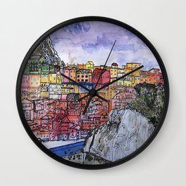 cinque terre Wall Clock | Watercolors, Cinqueterreitaly, Jaclynillustrations, Art, Artist, Watercolor, Painting, Itlay, Travel 