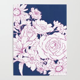 Flower Mix Sketch Poster