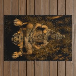 Lord Shiva Statue Painting Print, Tapestry Final, Fantasy Paintings Yoga Poster, Religious artwork Outdoor Rug