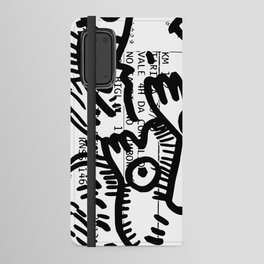 Creatures Graffiti Black and White on French Train Ticket Android Wallet Case