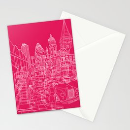 London! Hot Pink Stationery Cards