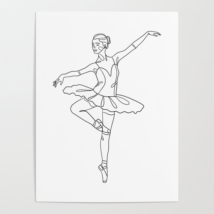 Arbitrage Kassér Uhøfligt Ballerina lineart Printable Art Wall Art Printable Home Decor Art Print  Poster by HypersVE | Society6