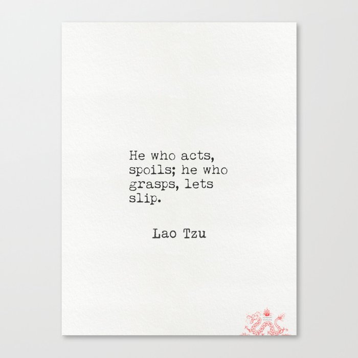Lao Tzu quotations 5 Canvas Print