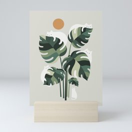 Cat and Plant 11 Mini Art Print