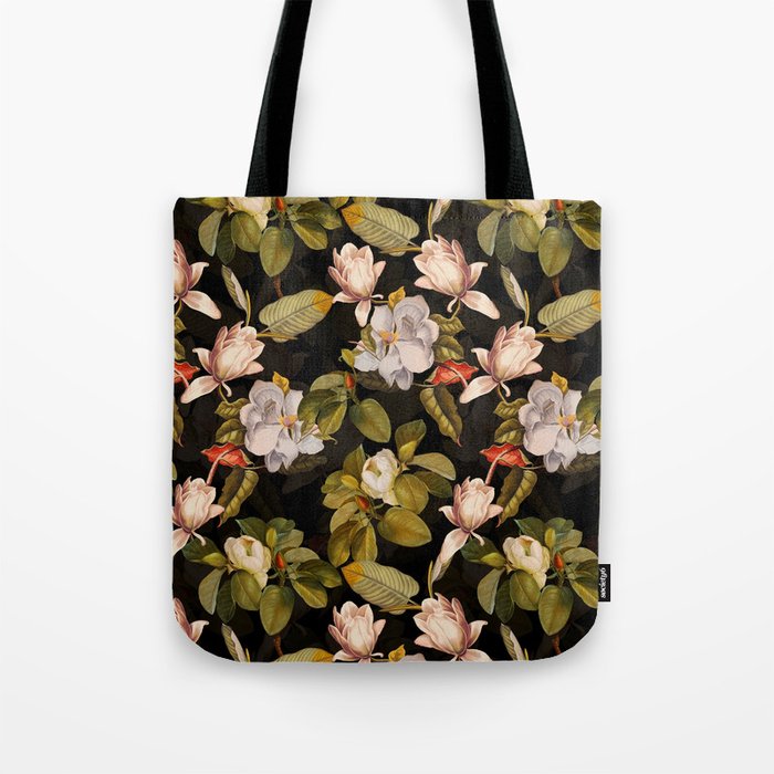 Vintage & Shabby Chic - Midnight Magnolia Botanical Garden Tote Bag by ...