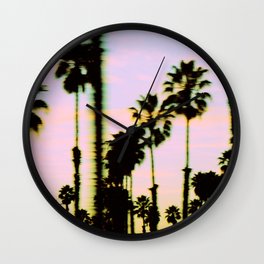 California Dreaming Palm Trees Sunset Wall Clock
