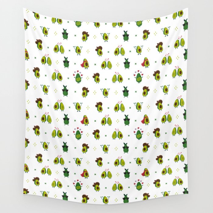 Avocado Pattern - holy guacamole collection Wall Tapestry