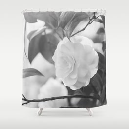 Once in a While - Black and White Flower Shower Curtain