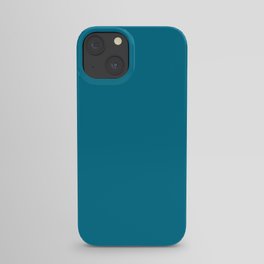 Dark Blue Solid Color Pairs Pantone Mosaic Blue 18-4528 TCX Shades of Blue Hues iPhone Case