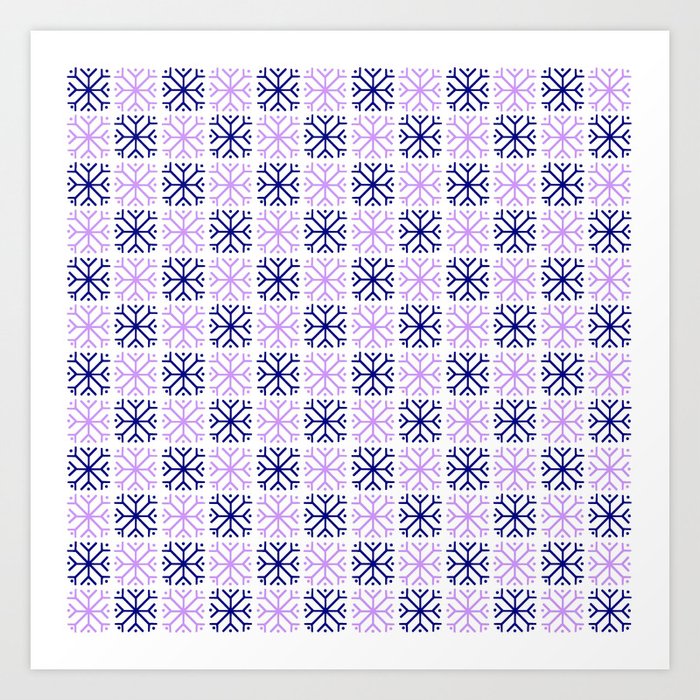 snowflake 17 For Christmas purple and blue Art Print