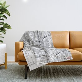 New Orleans Map White Throw Blanket