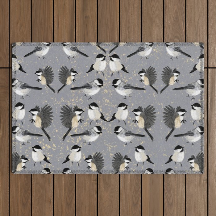 carolina chickadees Outdoor Rug