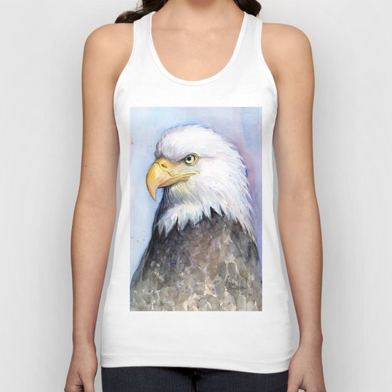 Bald Eagle Watercolor Bird Wildlife Animals Unisex Tank Top
