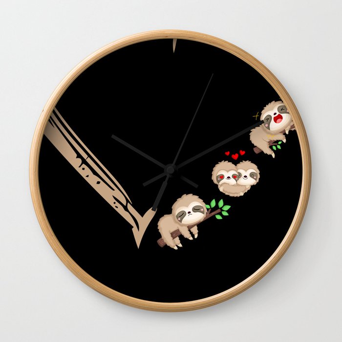 Cute baby sloth heart for sloth lovers Wall Clock