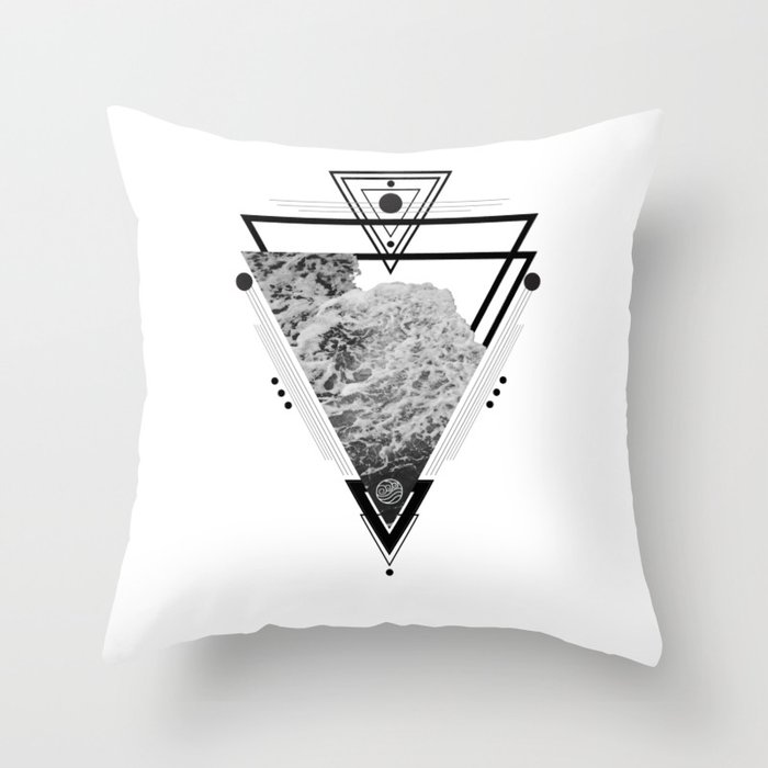Wiccan Water Element Symbol Pagan Witchcraft Triangle Throw Pillow