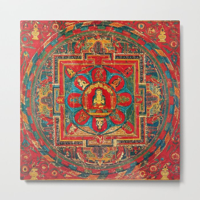 Vairocana Buddha Tibetan Buddhist Mandala Metal Print