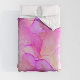 BLush Pink and Grey Flowing Abstract Painting Duvet Cover
