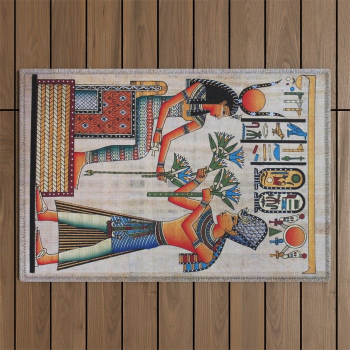 Isis On Papyrus Outdoor Rug