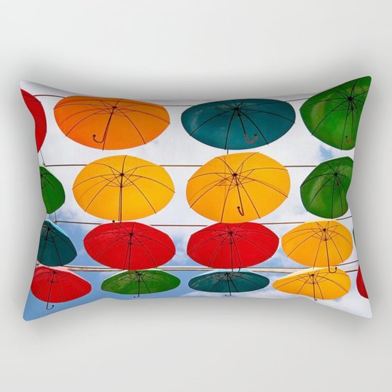 colorful umbrella Rectangular Pillow