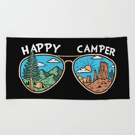 Happy Camper Landscape Sunglasses Beach Towel