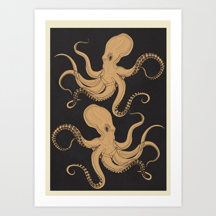 Two octopuses 2 Art Print