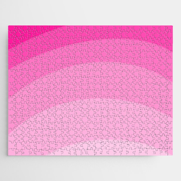Beautiful Pink Ombre Sunrise Retro Abstract Modern Mid-Century Minimalist Scandi Sunset Design  Jigsaw Puzzle