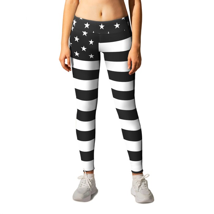 Black leggings with white store stars